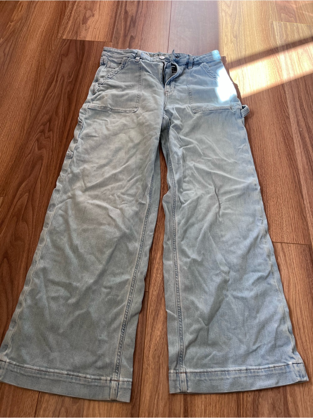 American Eagle Outfitters Light Blue Wide-Leg Carpenter Jeans